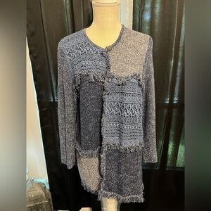 Alfred Dunner Blue Cardigan Sweater